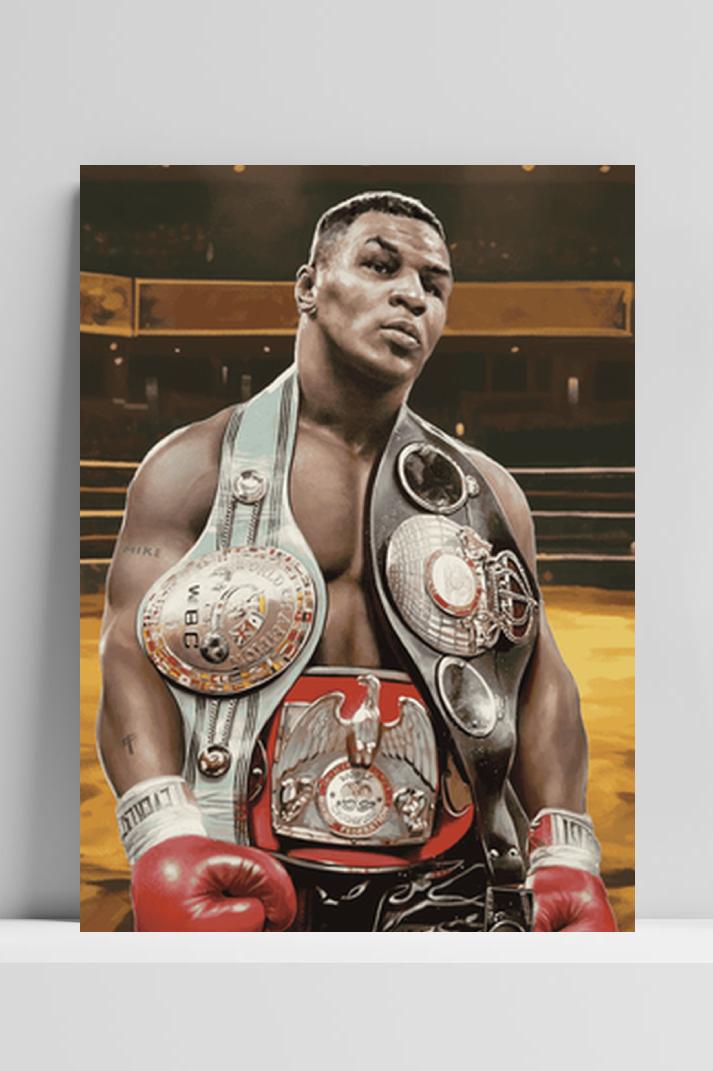 Mike Tyson Poster op 3mm aluminium dibond