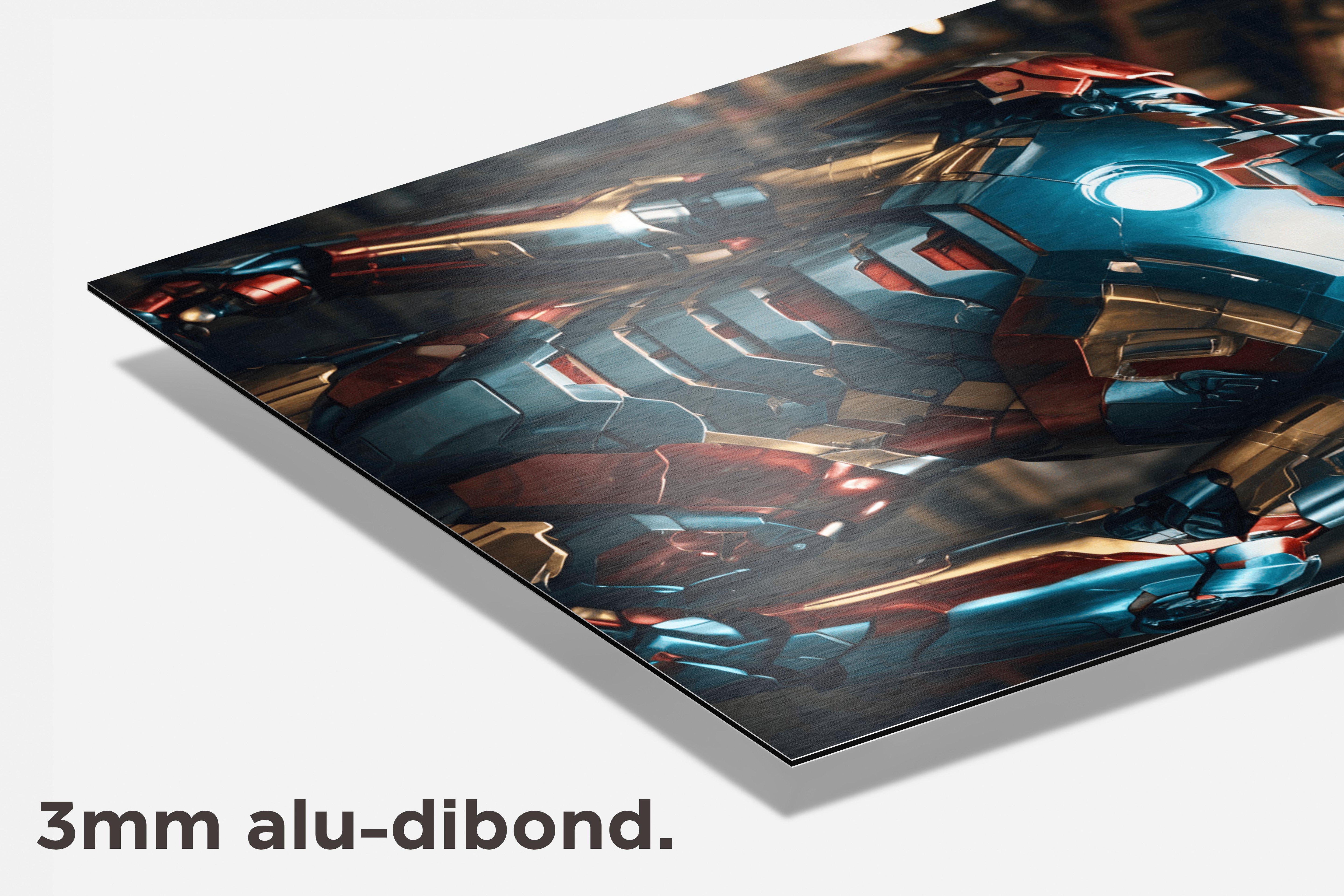 Iron Man Ijzer dibond detail