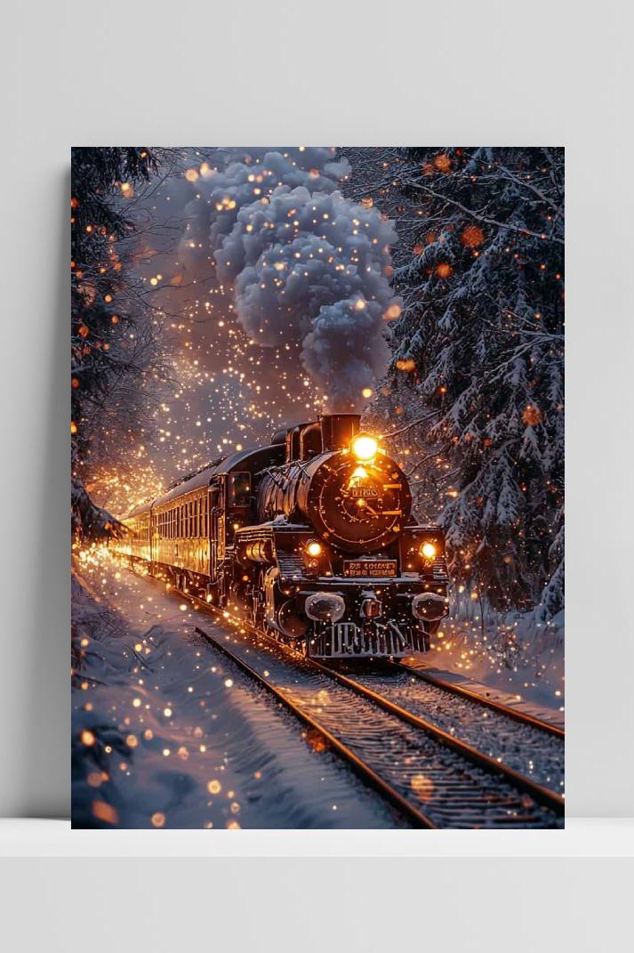 Wintertrein op 3mm aluminium dibond