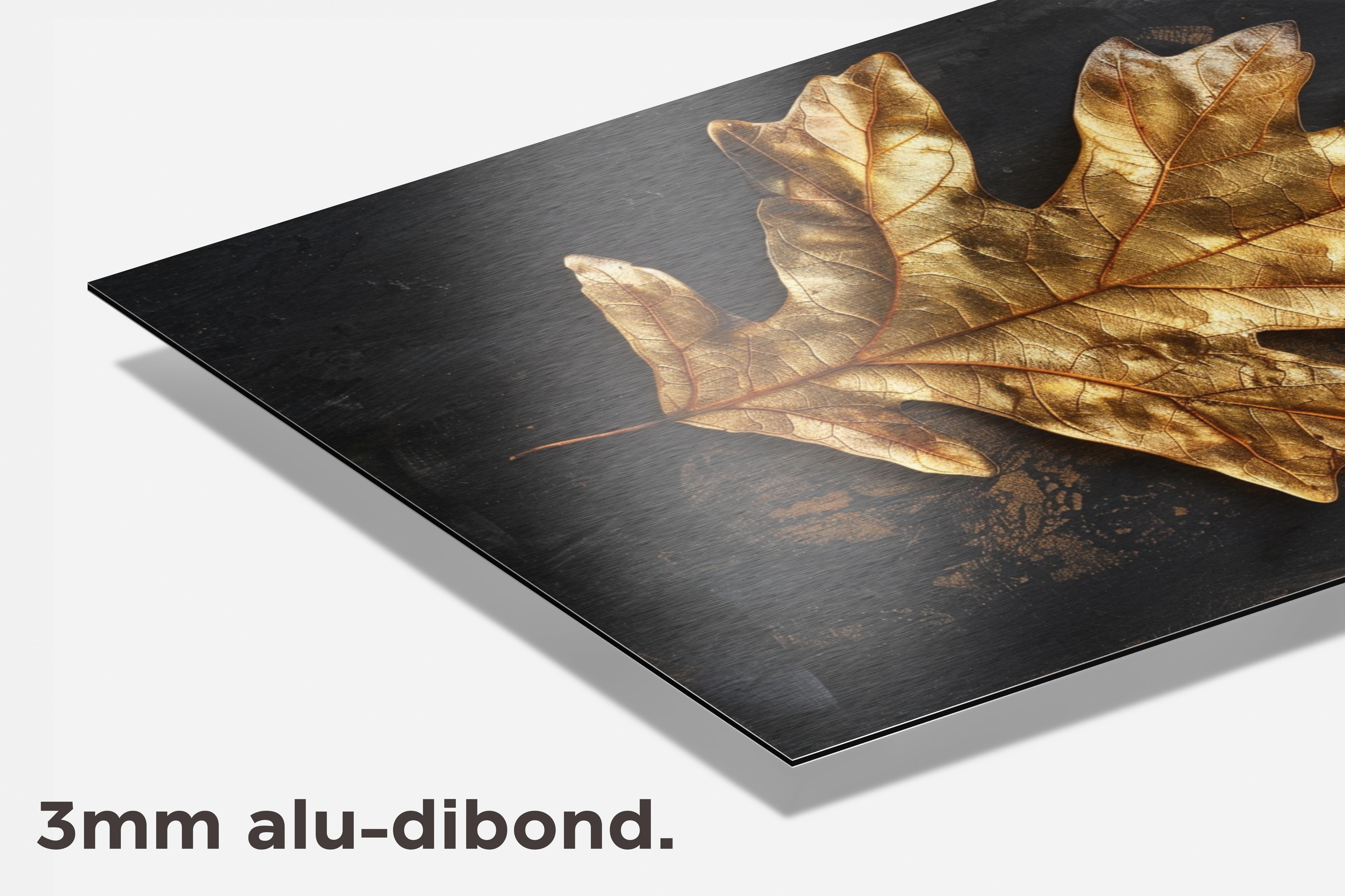 Gouden Eikenblad dibond detail