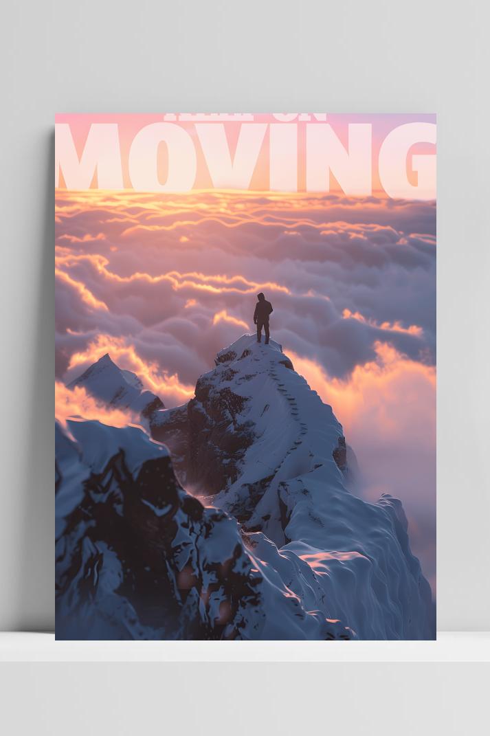 Keep Moving Quote op 3mm aluminium dibond