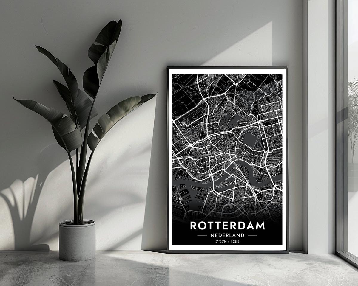 Rotterdam Zwart poster van 25 Artstreet