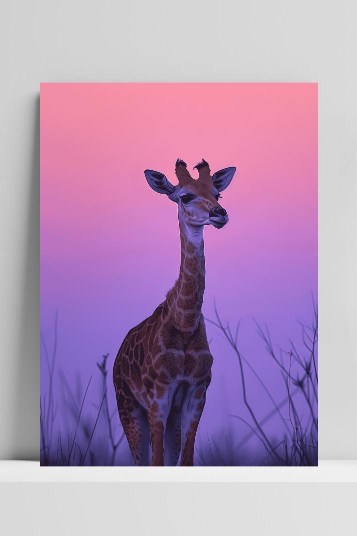 Giraffe op 3mm aluminium dibond
