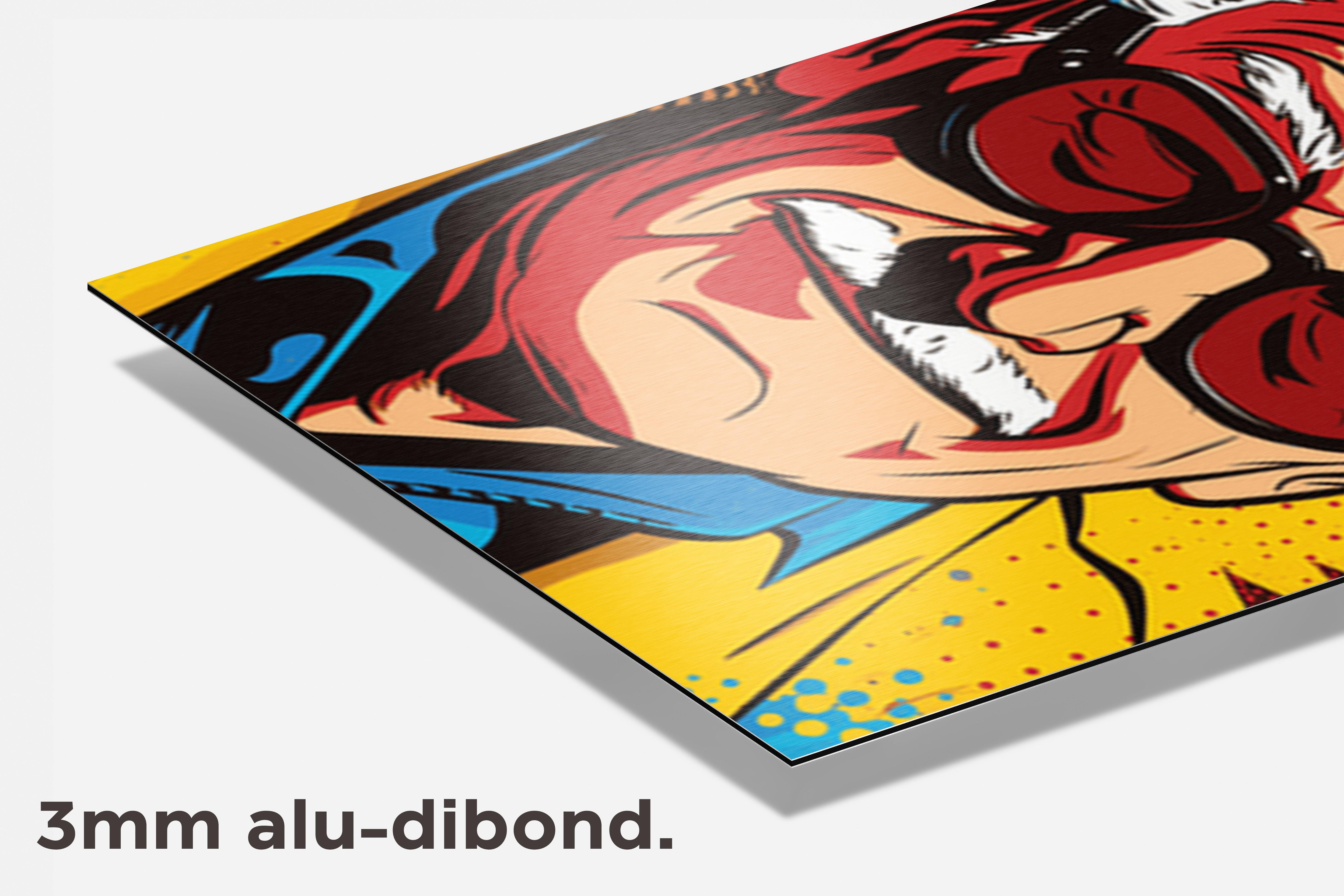 Stan Lee Cartoon dibond detail