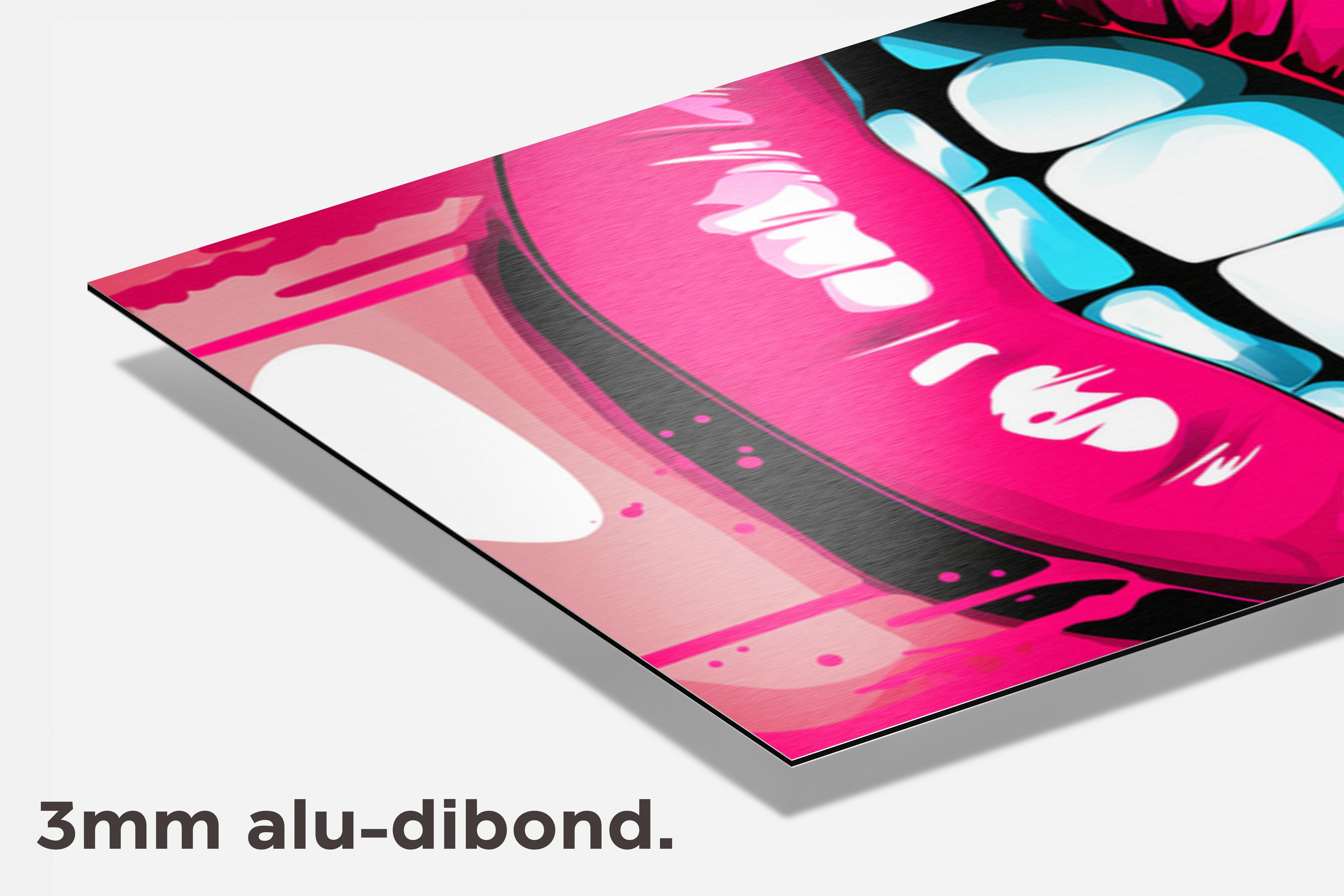 Roze Lippen dibond detail