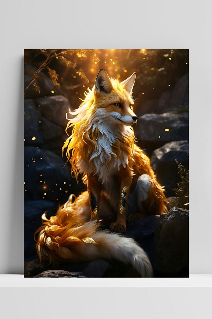Mystieke Vos op 3mm aluminium dibond