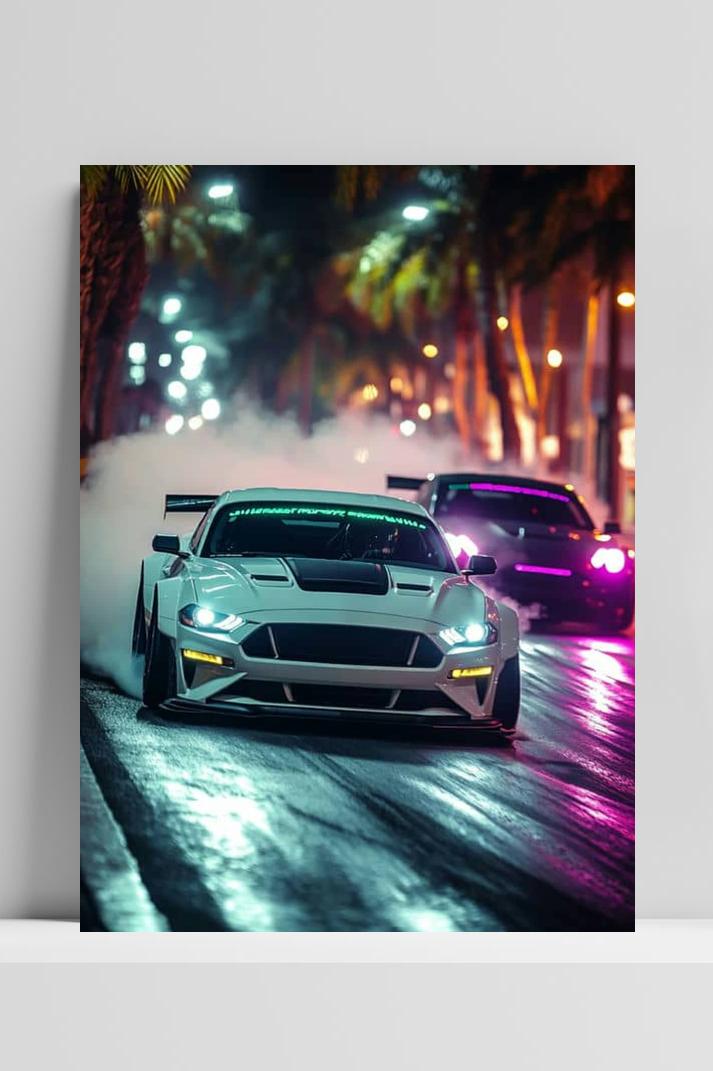 Mustang RTR op 3mm aluminium dibond