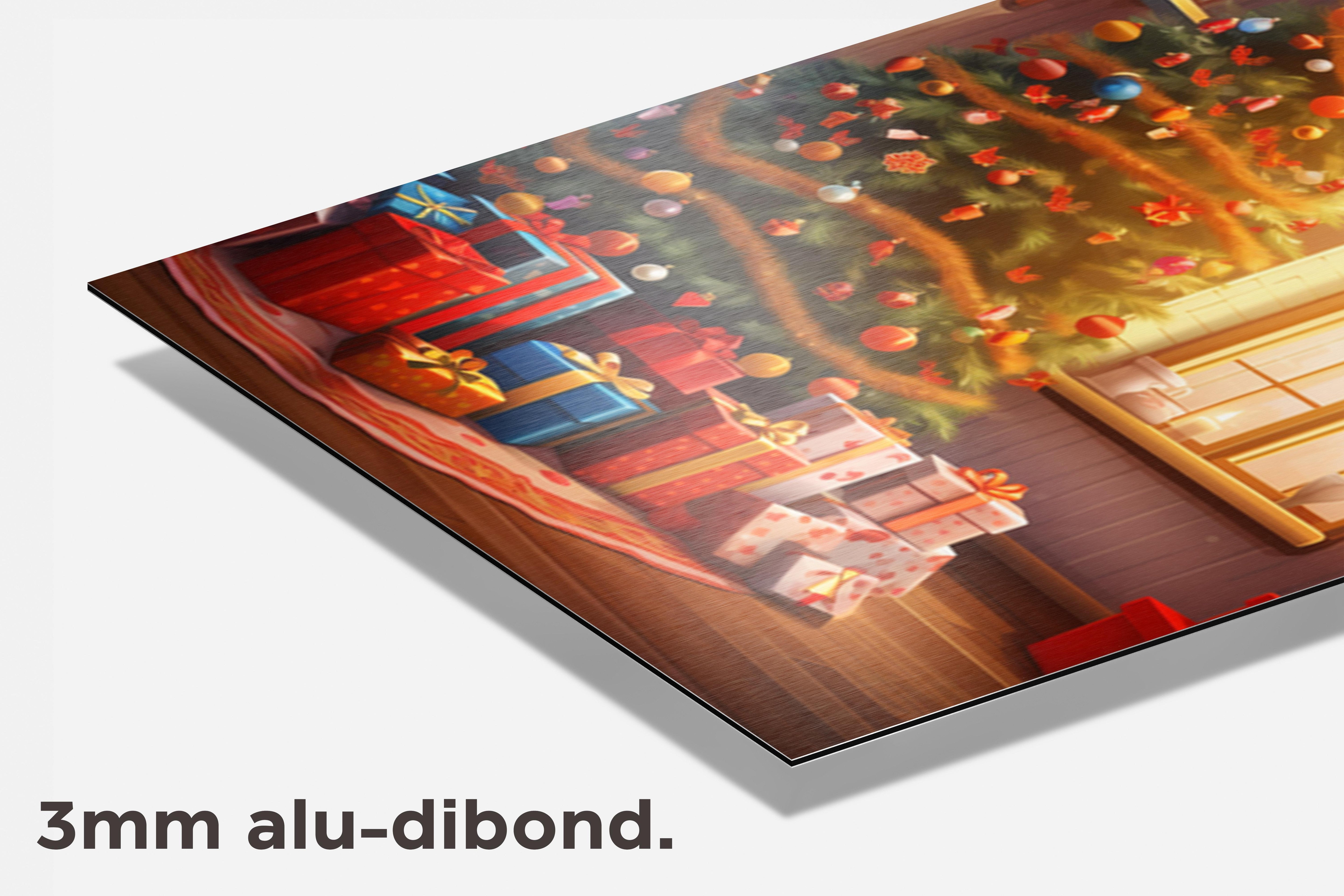 Kerstboom Cadeau dibond detail