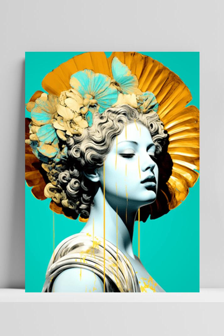 Afrodite Newart op 3mm aluminium dibond