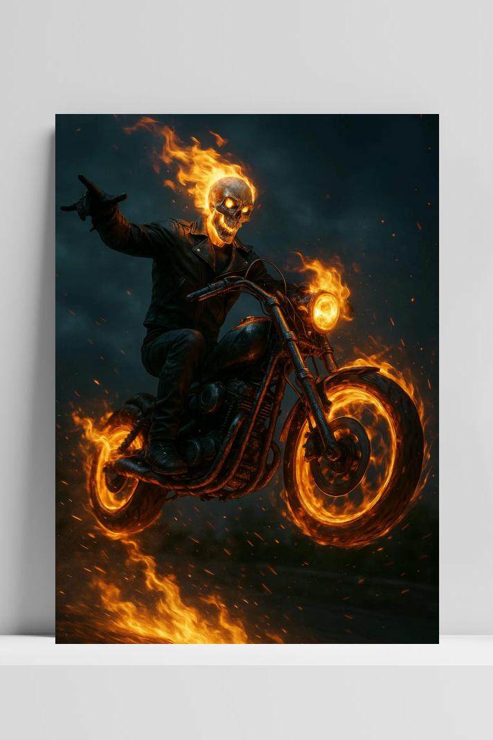 Ghost Rider op 3mm aluminium dibond