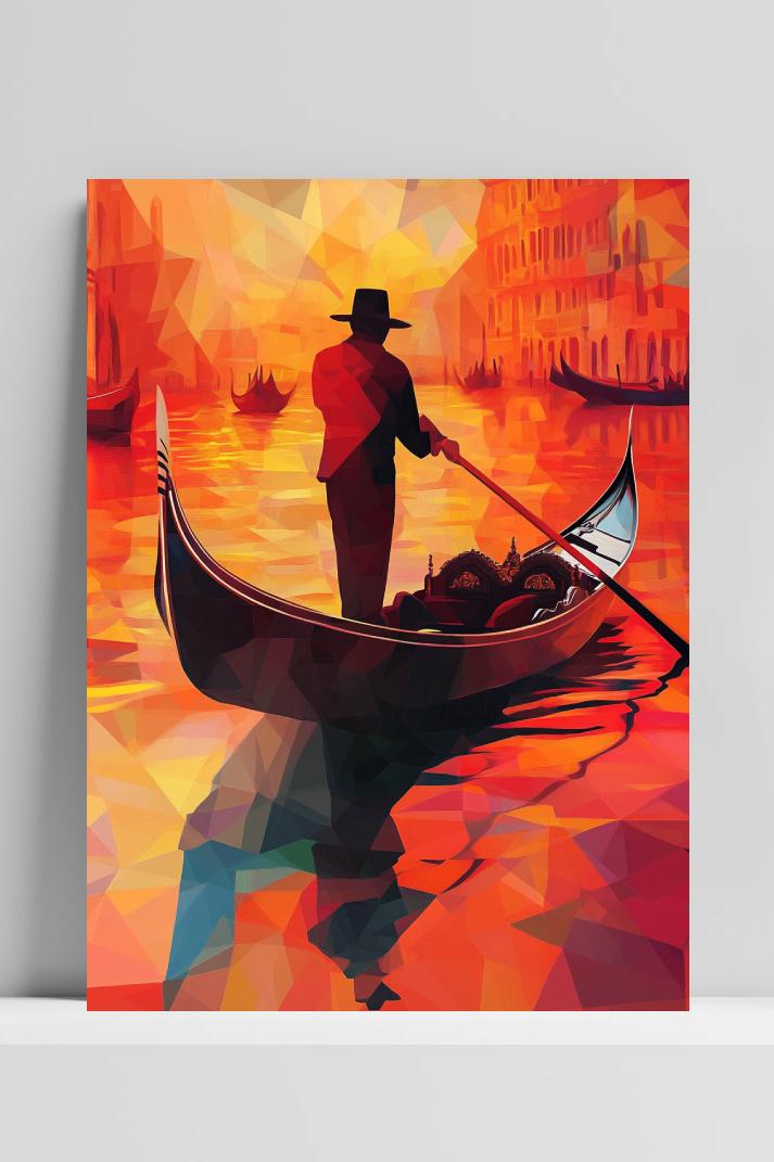 Gondola Venice op 3mm aluminium dibond