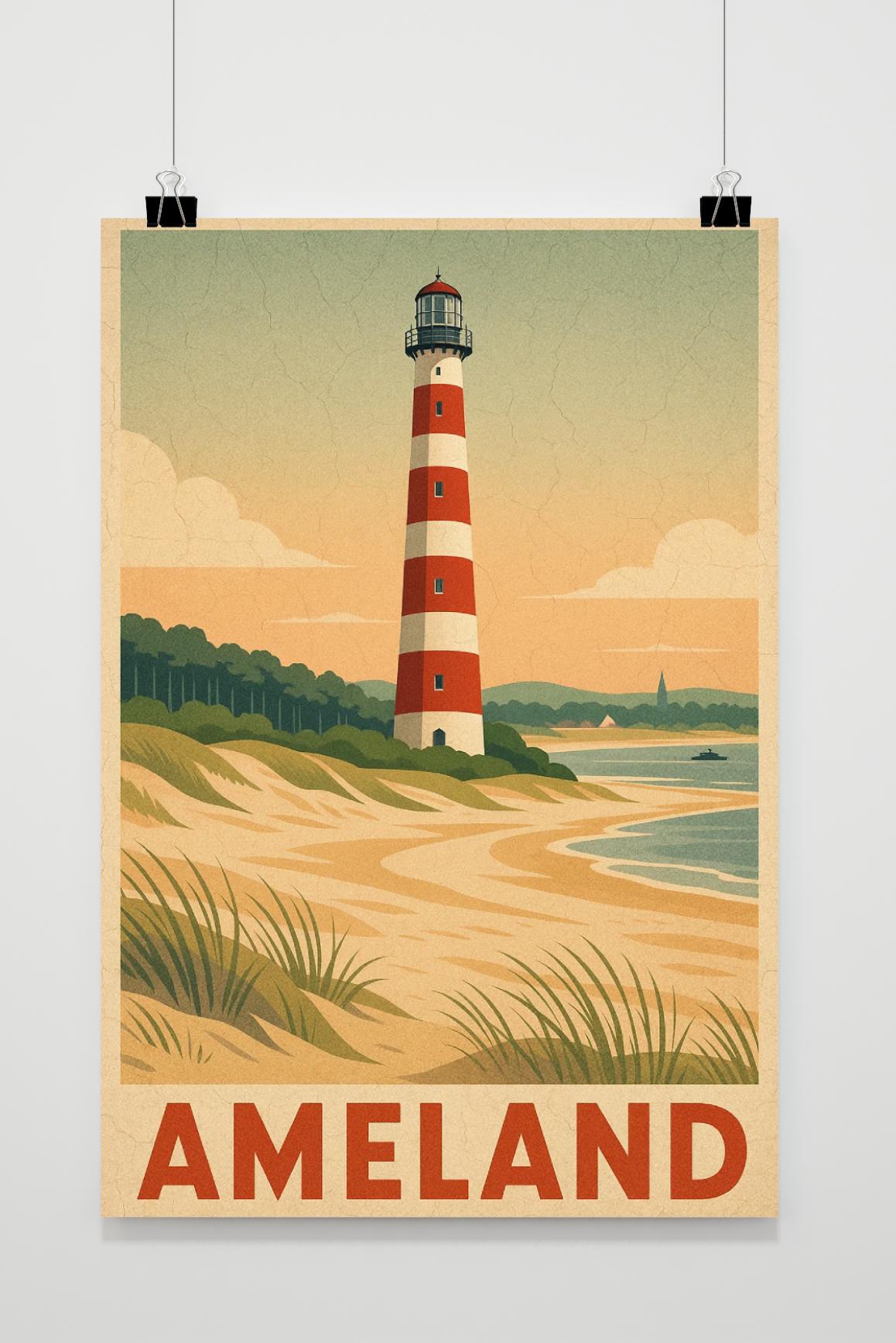 Affiche Ameland Vintage de 25 Artstreet