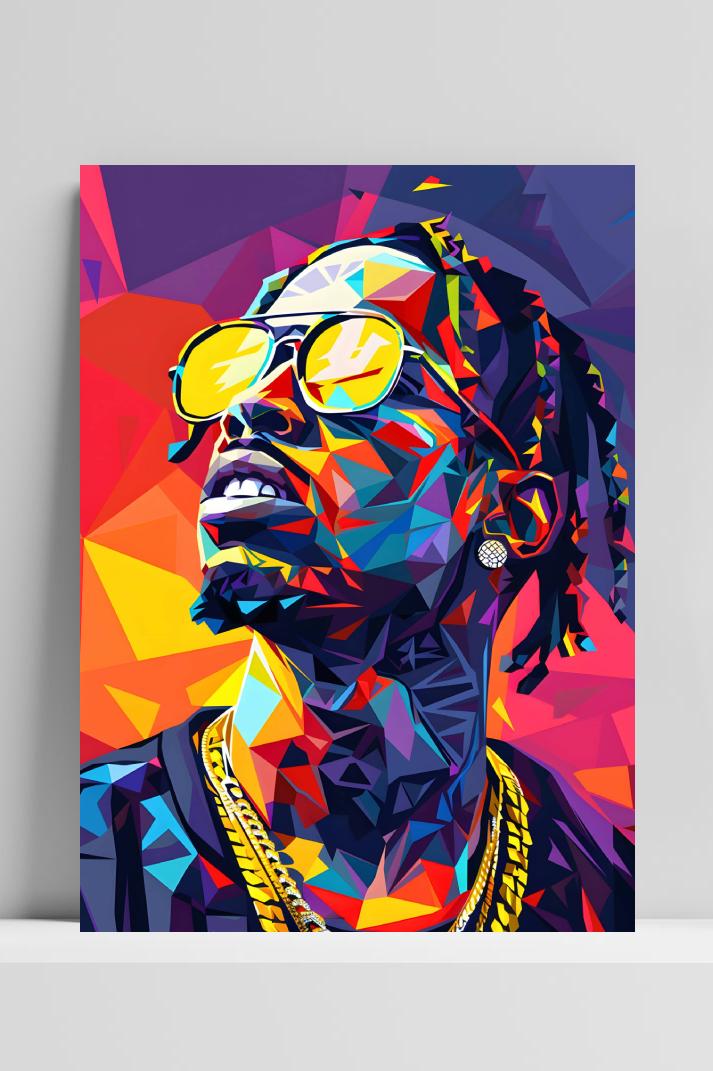 Travis Scott op 3mm aluminium dibond