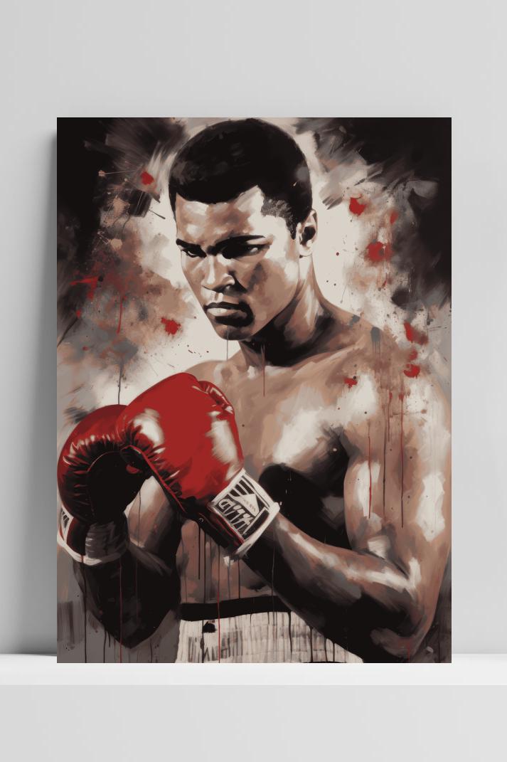Muhammad Ali Poster op 3mm aluminium dibond