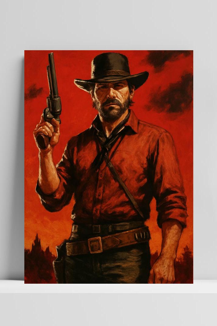 Arthur Morgan Red Dead Redemption 2 op 3mm aluminium dibond