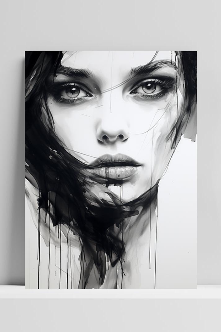 Vrouw Mono op 3mm aluminium dibond