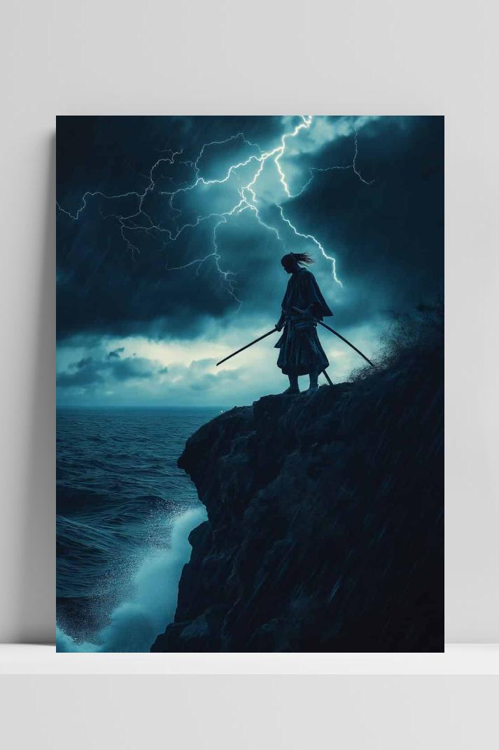 Samurai Klif Bliksem op 3mm aluminium dibond