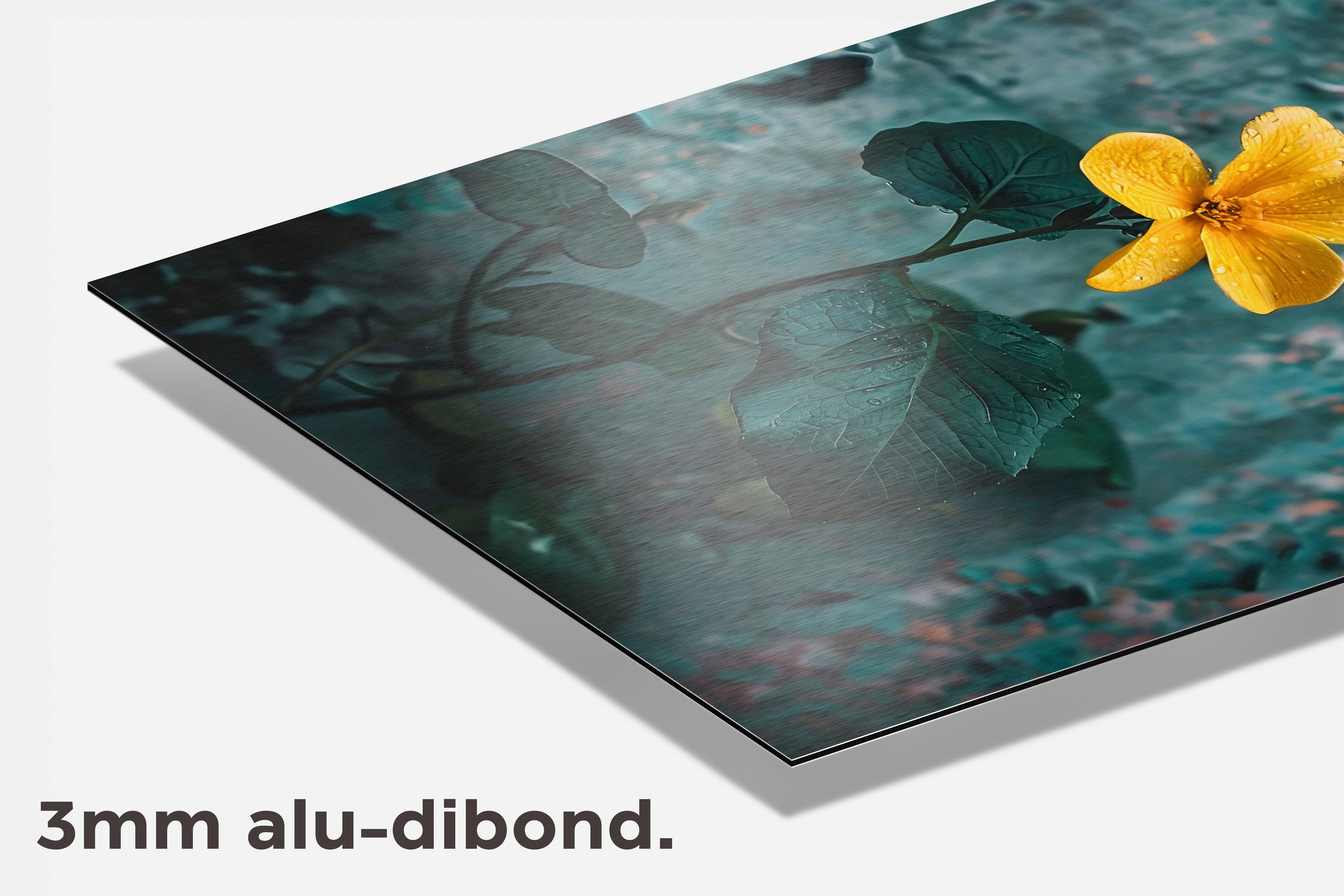 Gele Bloem dibond detail