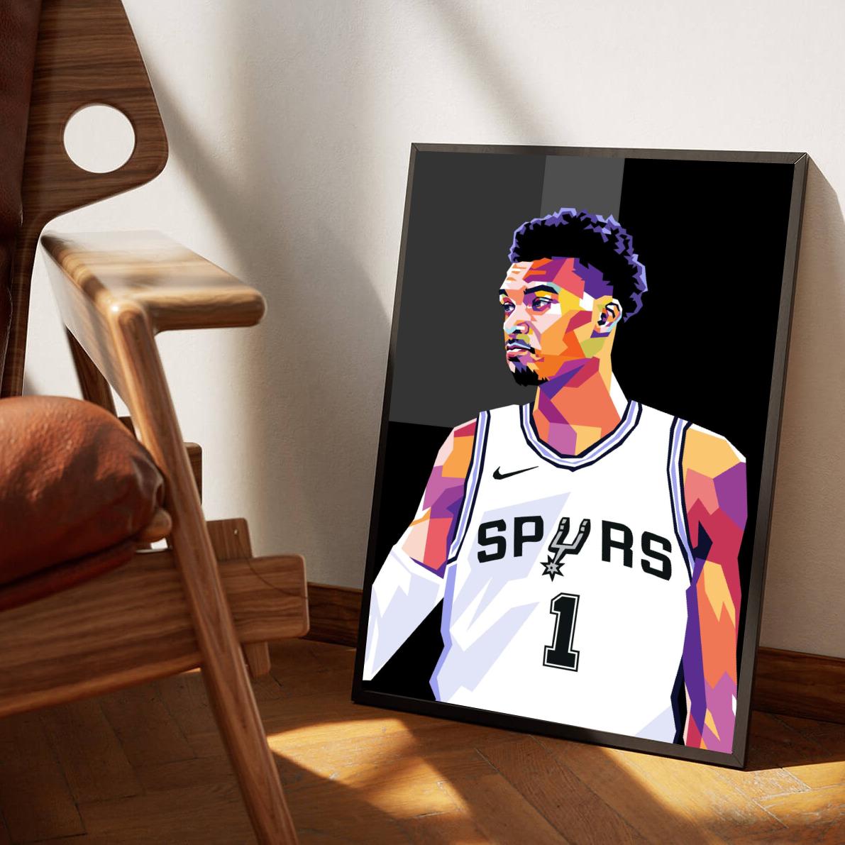 Victor Wembanyama Pop Art poster sfeerbeeld 1