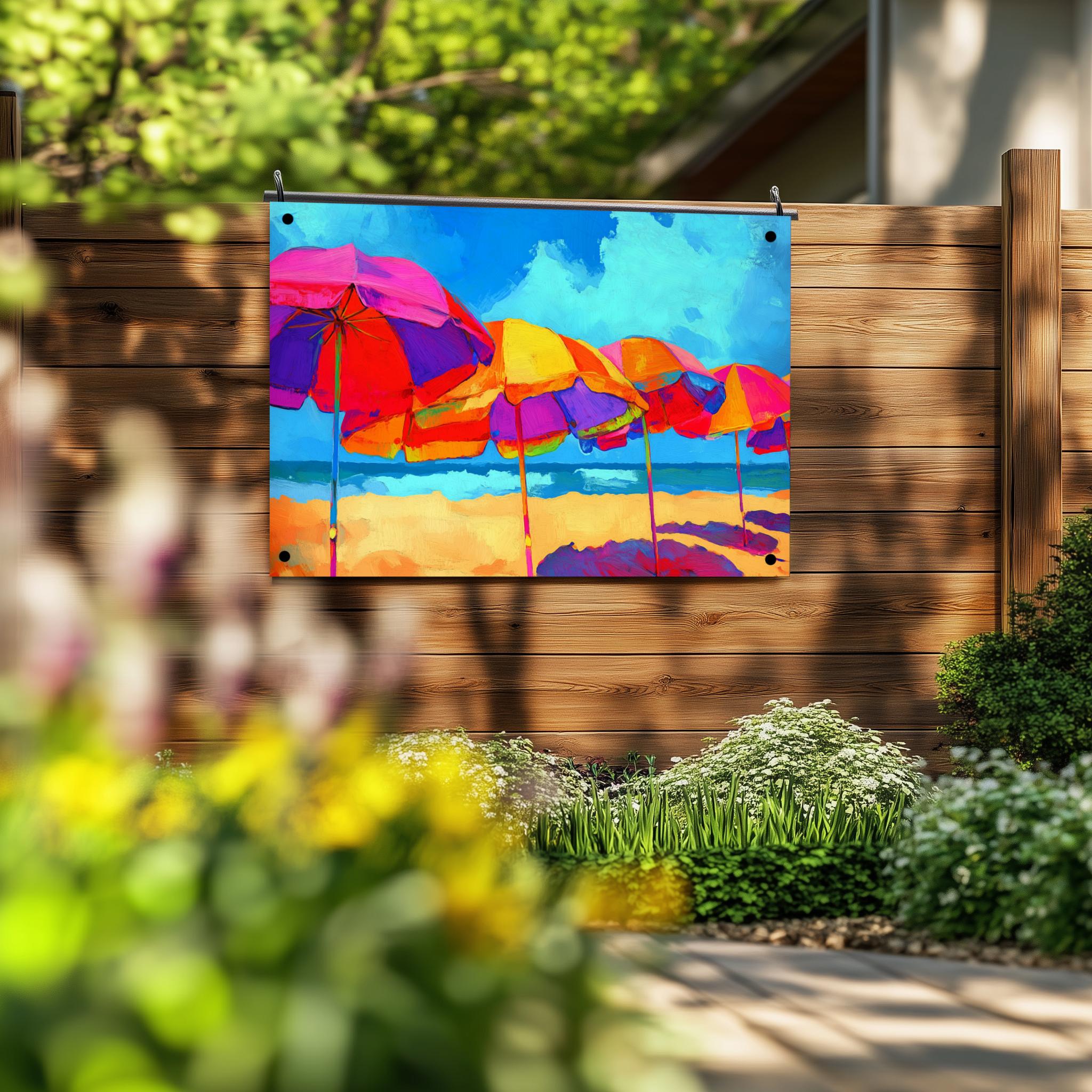 Tuinposter Parasols sfeerbeeld 2