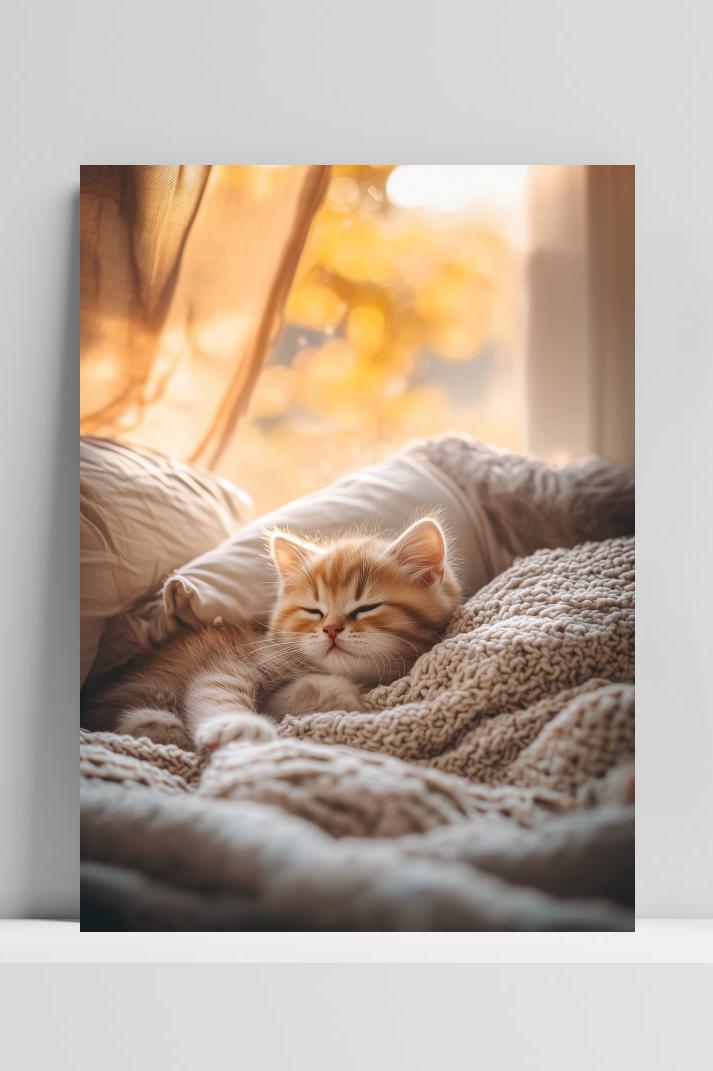 Schattige Kat op 3mm aluminium dibond