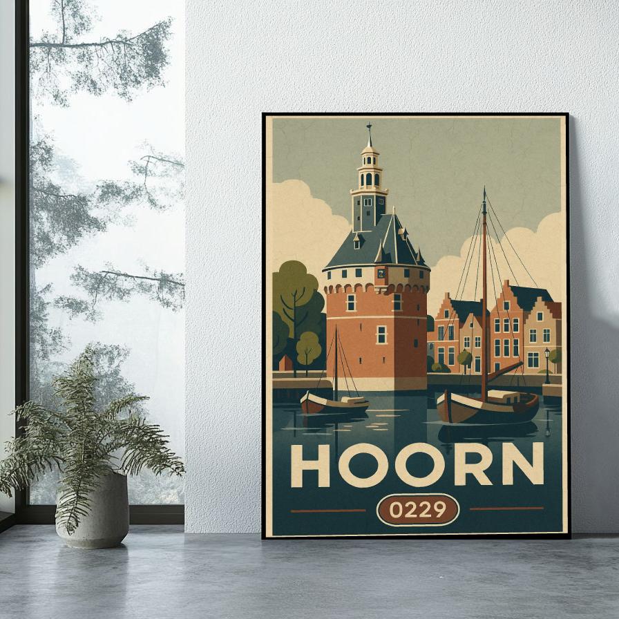 Hoorn Text Vintage poster sfeerbeeld 1