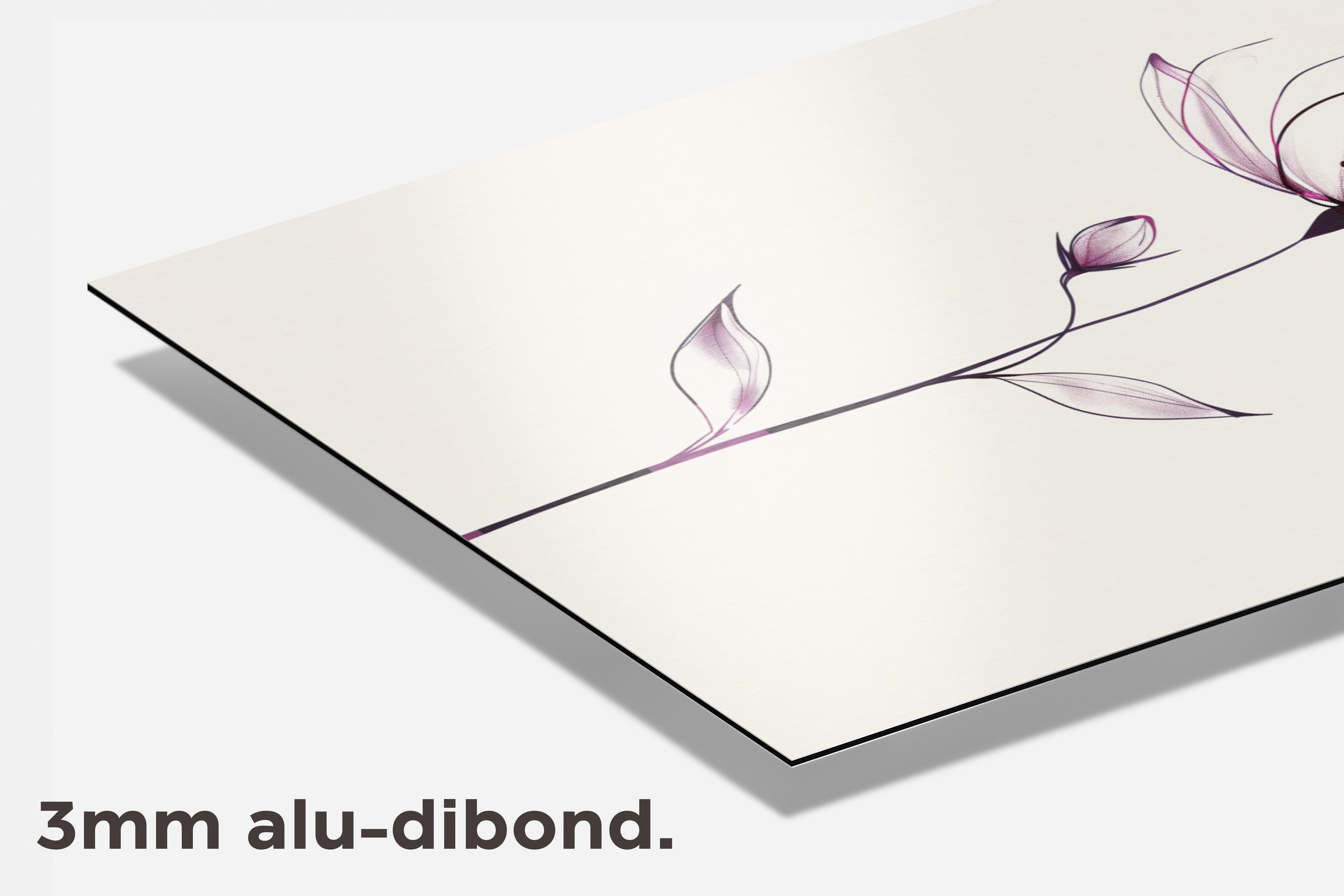 Minimalistische Bloem dibond detail
