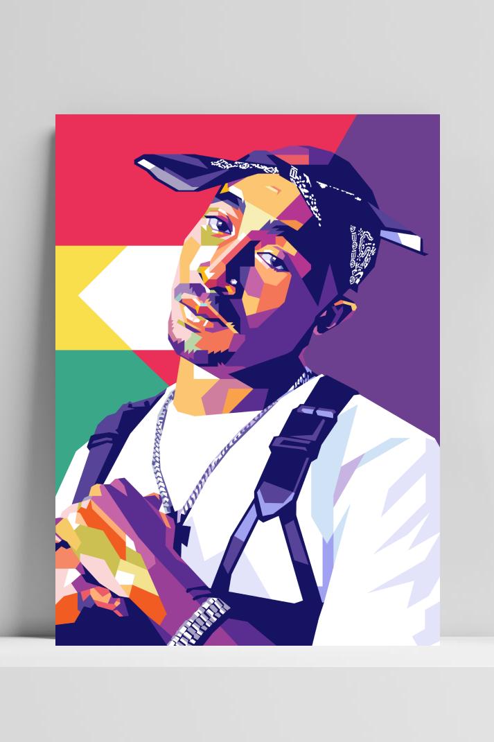 Tupac paars op 3mm aluminium dibond