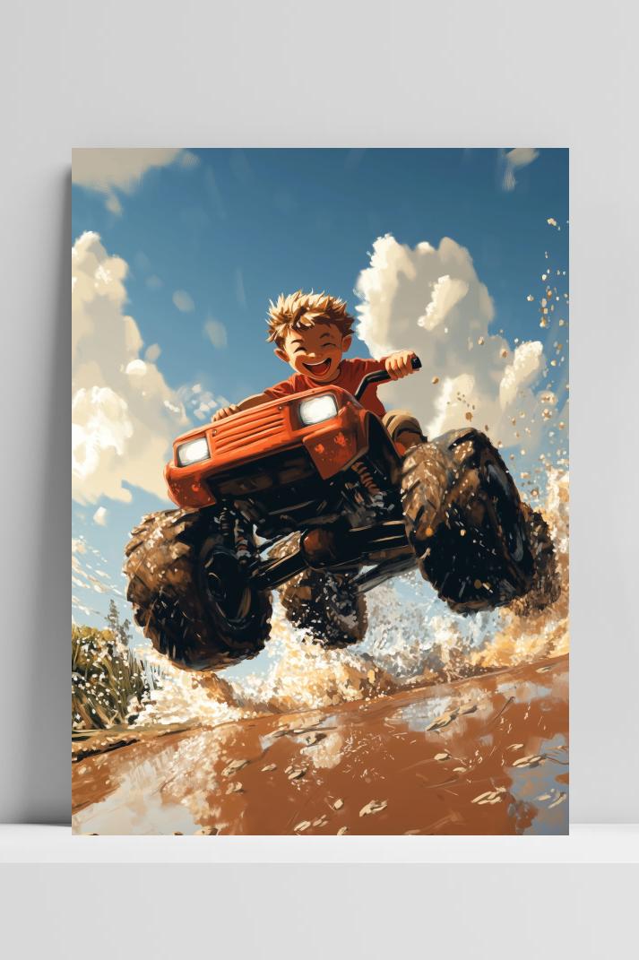 Boy Truck ATV op 3mm aluminium dibond