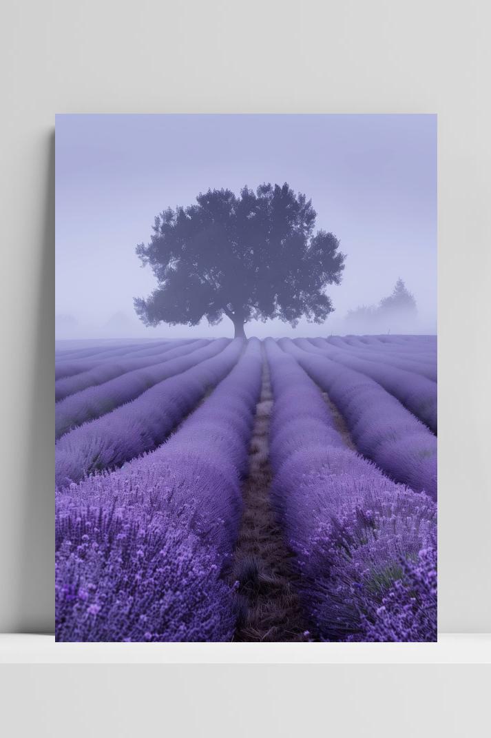 Lavendel Mist op 3mm aluminium dibond