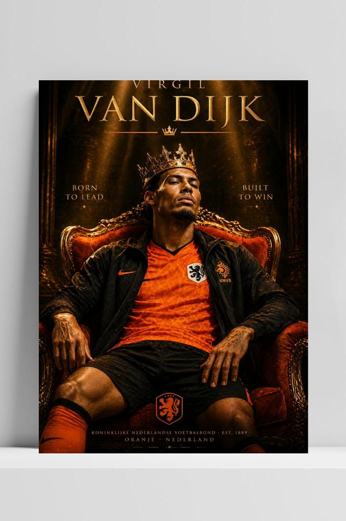 Virgil van Dijk op 3mm aluminium dibond
