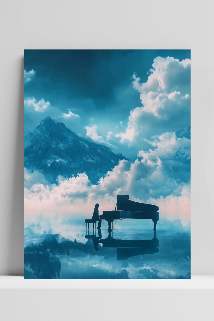 Pianist op 3mm aluminium dibond
