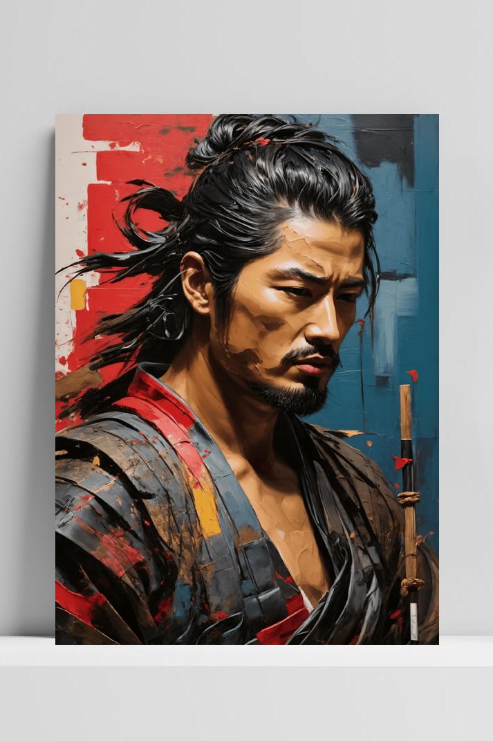 Samurai Kunst op 3mm aluminium dibond