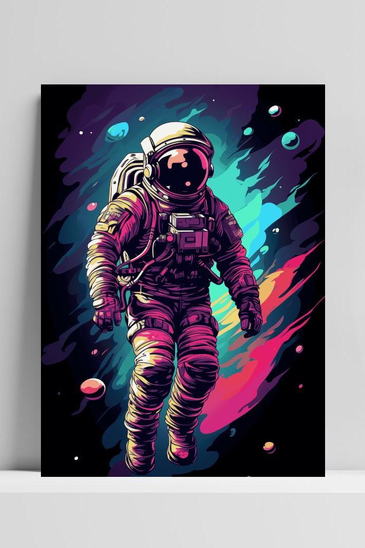 Astronaut op 3mm aluminium dibond