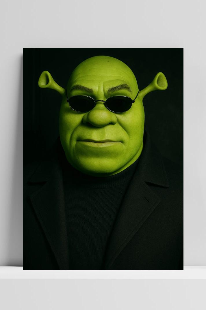 Shrek Fashion op 3mm aluminium dibond