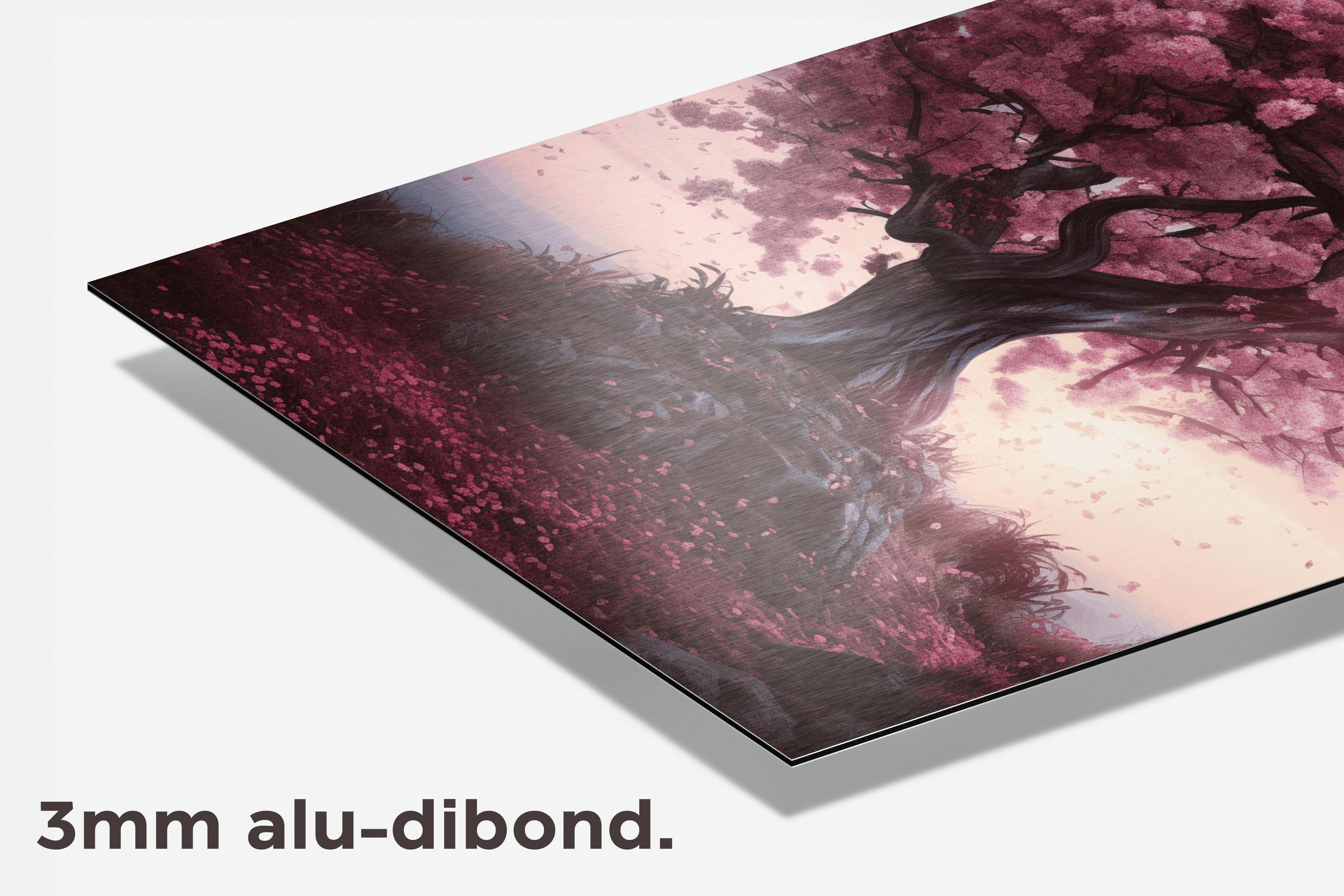 Roze Loofboom dibond detail