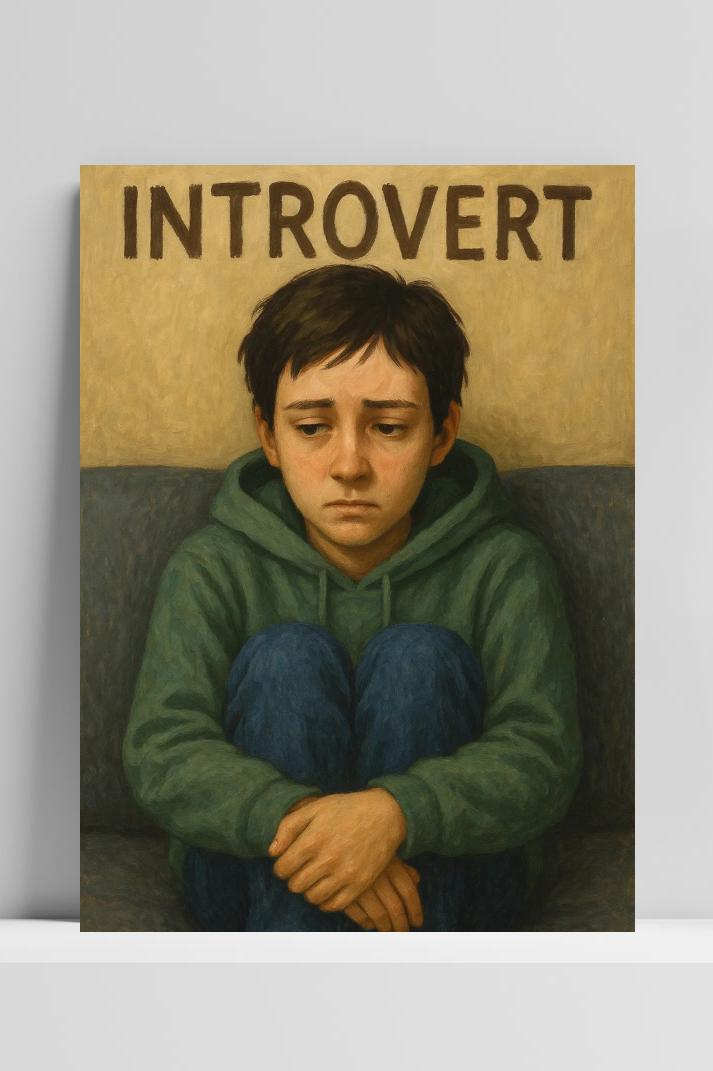 Introvert Text Quote Boy op 3mm aluminium dibond