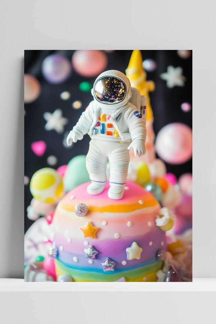 Astronaut Taart op 3mm aluminium dibond
