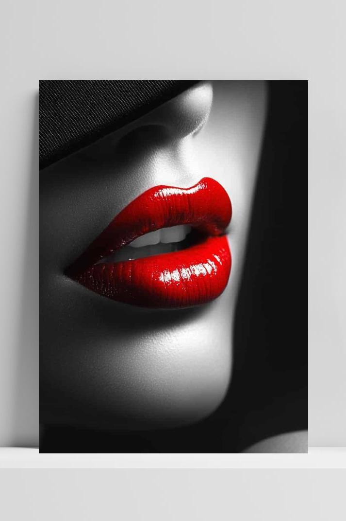 Rode Lippenstift op 3mm aluminium dibond