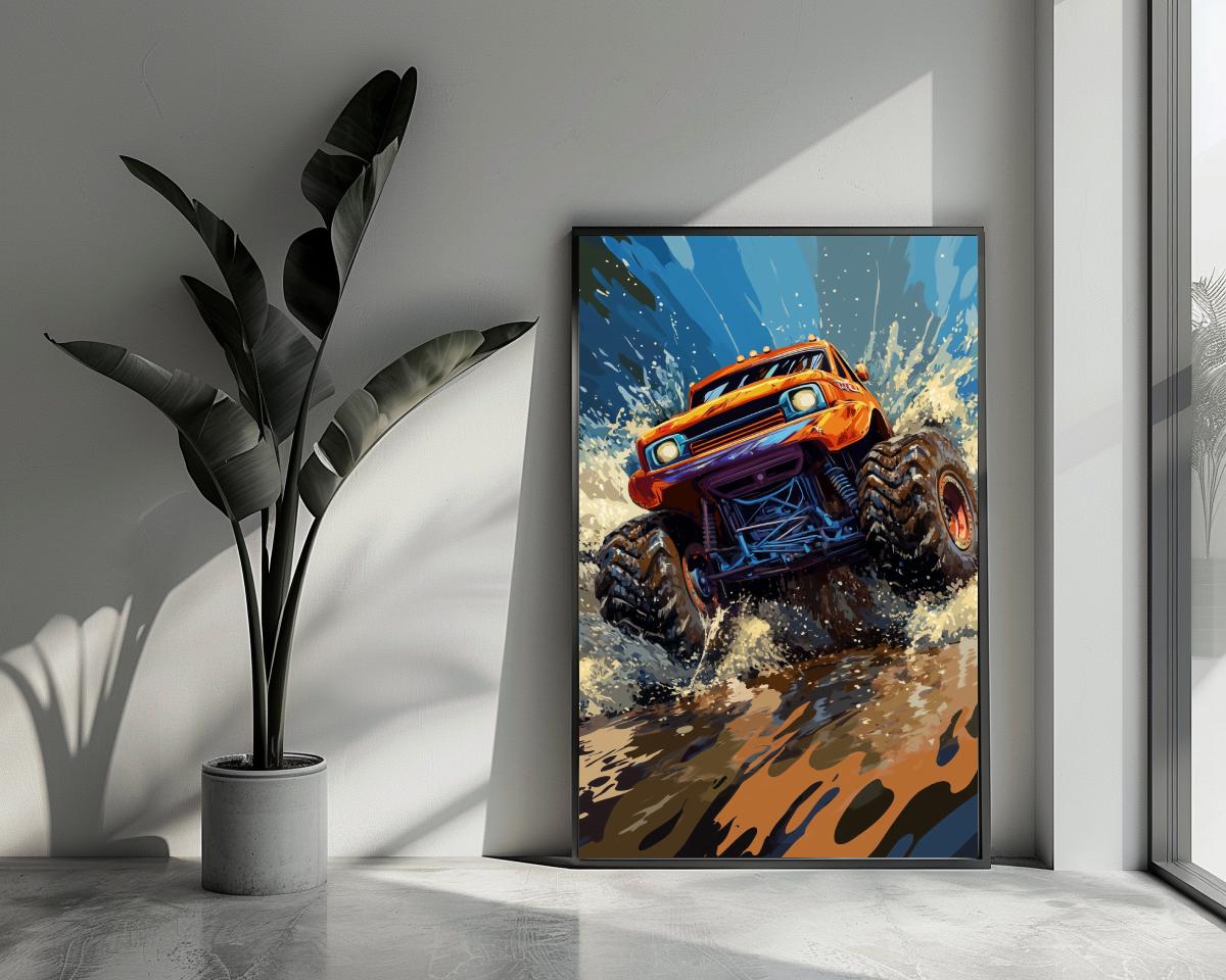 Monster Truck Aquarel poster van 25 Artstreet