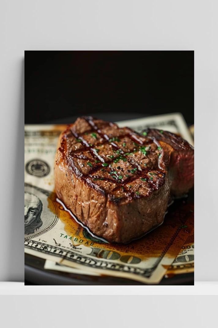Steak Geld op 3mm aluminium dibond