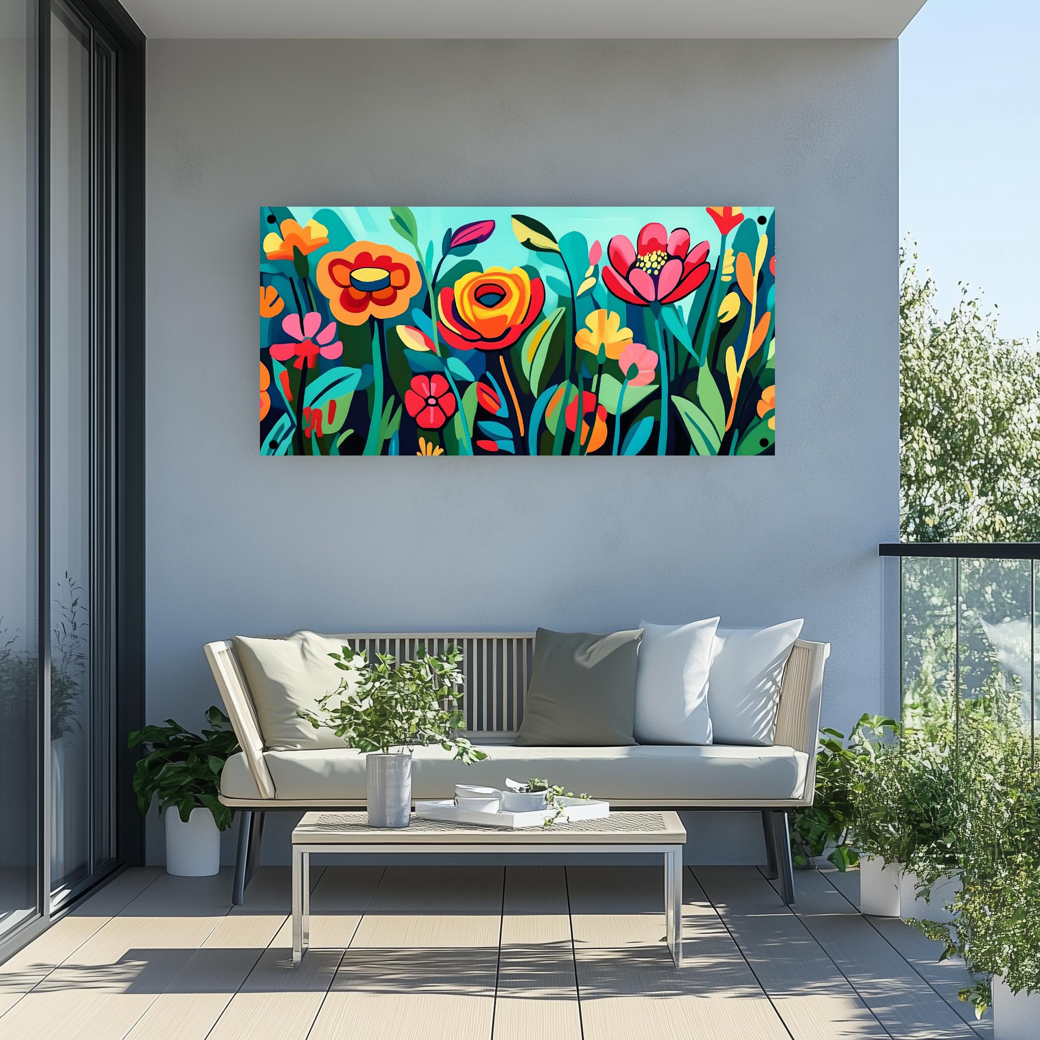 Tuinposter Kleurrijke Bloemen sfeerbeeld 4