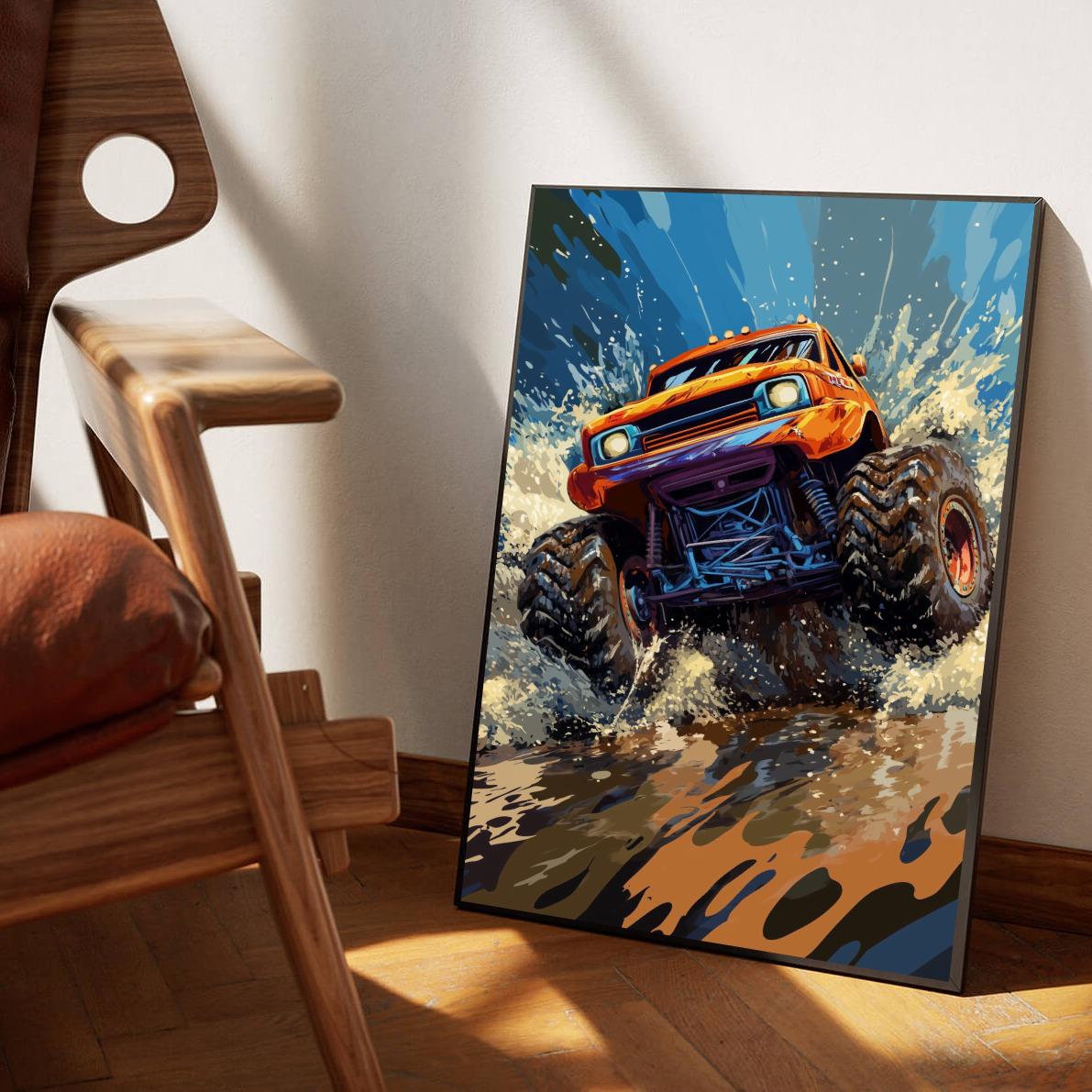 Monster Truck Aquarel poster sfeerbeeld 1