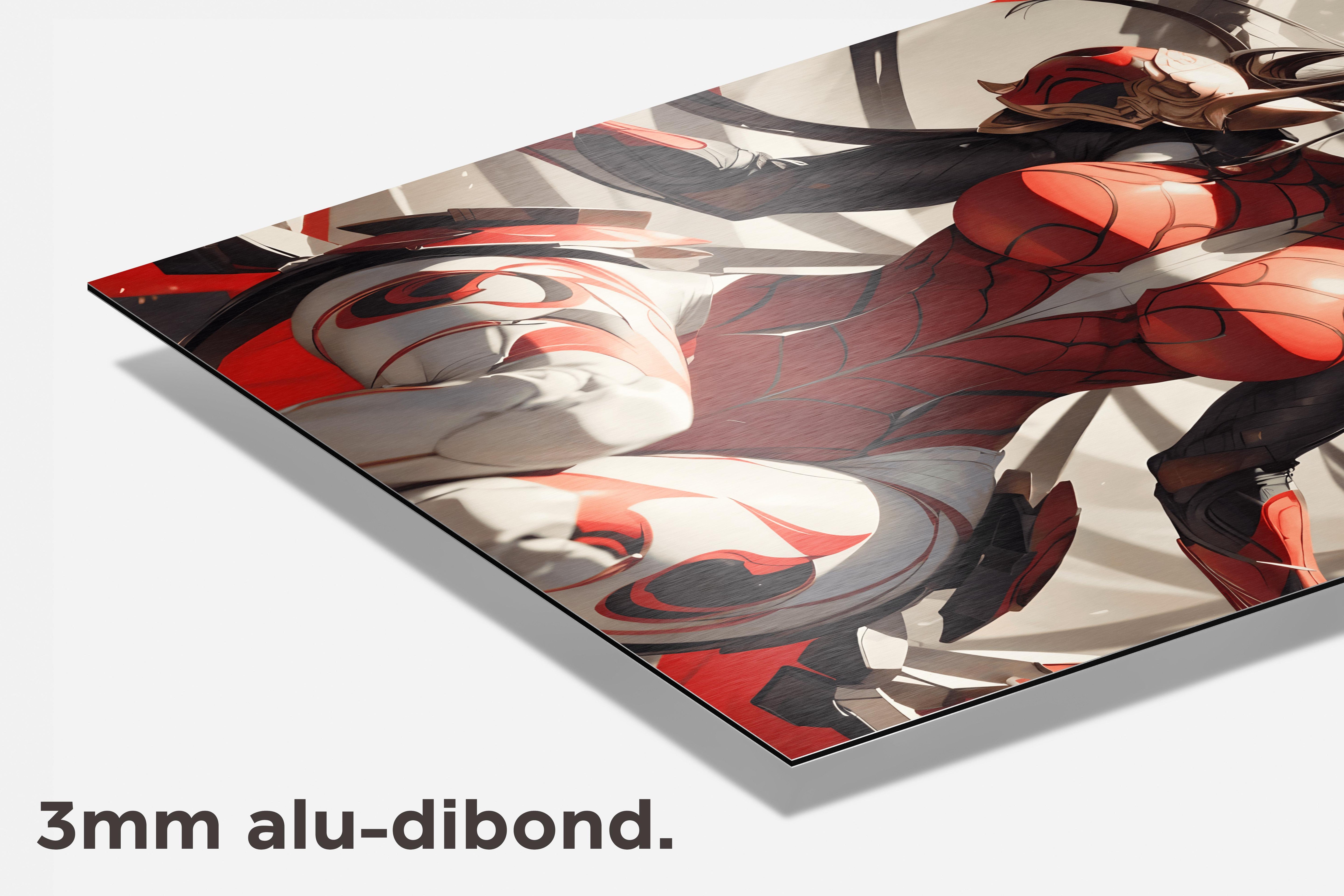 Anime Spinnenmeisje dibond detail