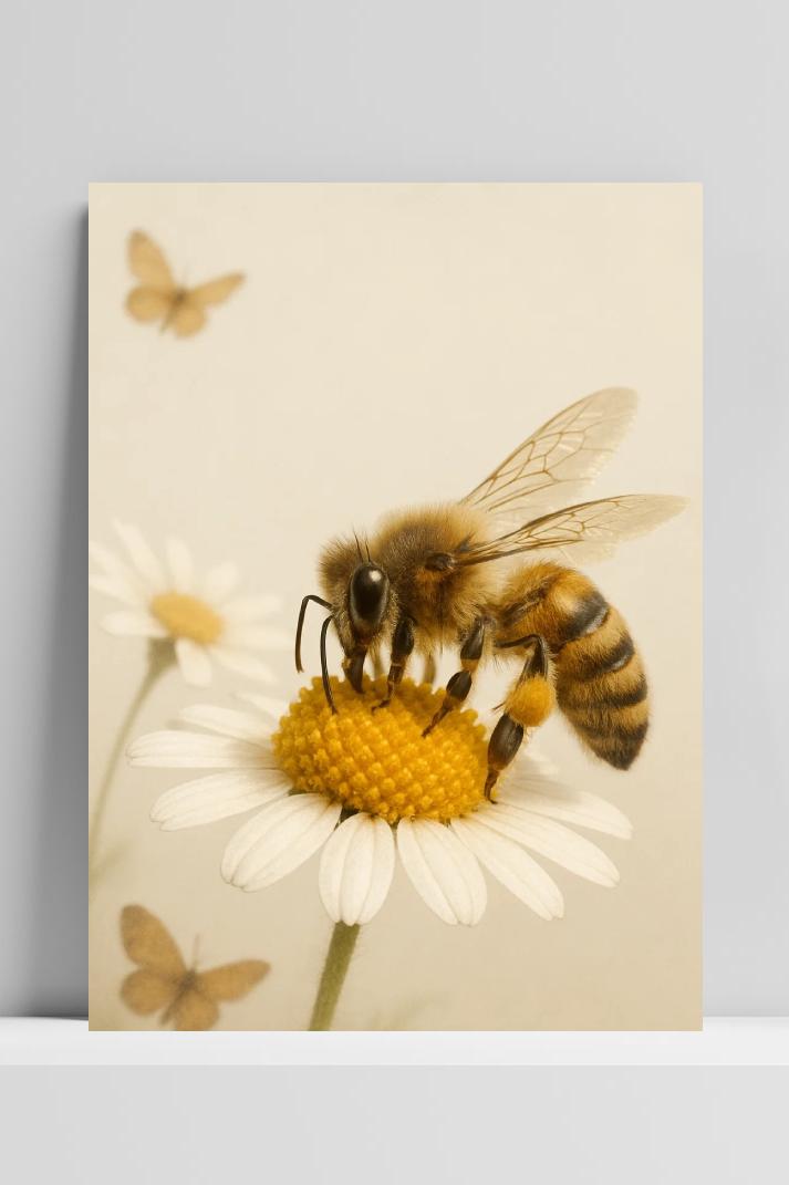 Bee Flower Daisy Butterflies dans un intérieur
