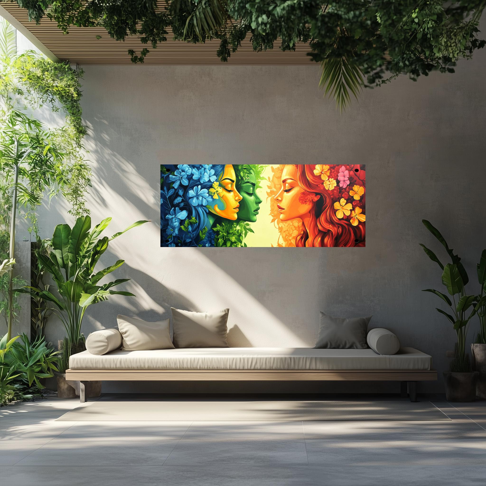 Tuinposter Kleurrijke Godinnen sfeerbeeld 2