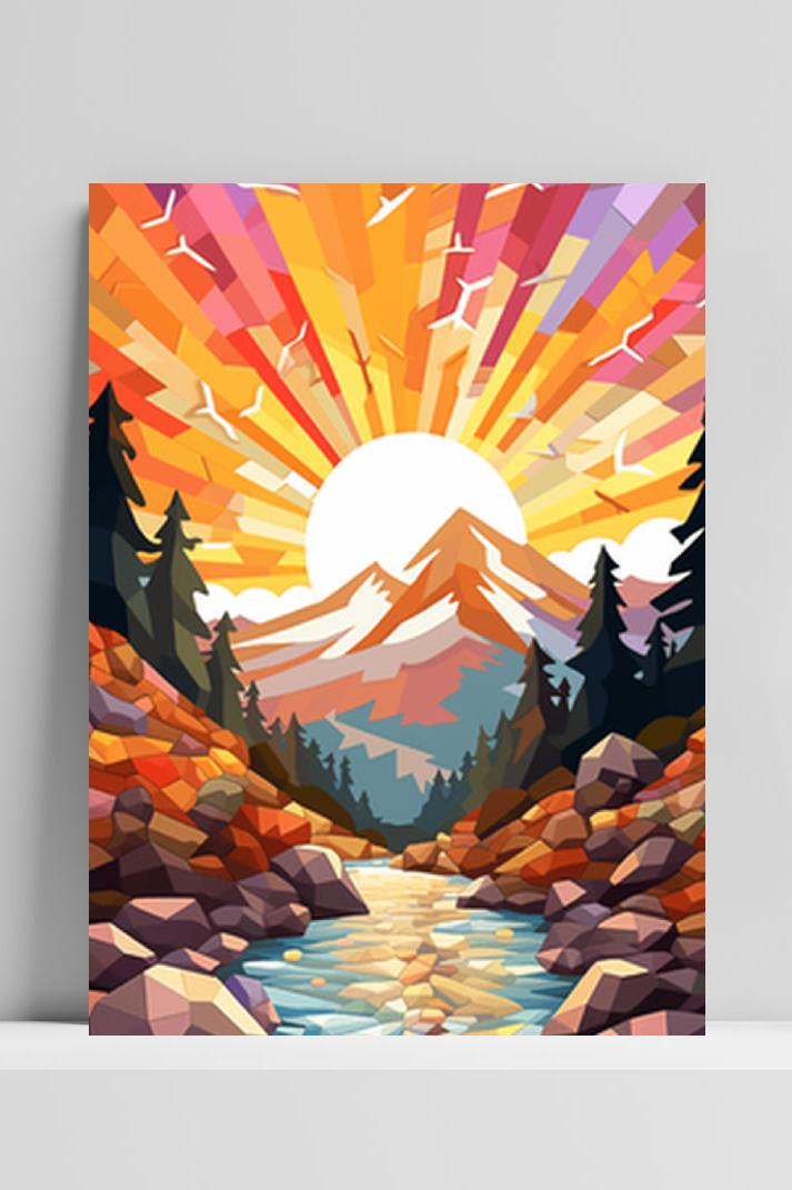 Bergposter Natuurposter op 3mm aluminium dibond