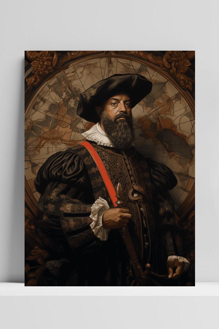 Vasco da Gama op 3mm aluminium dibond