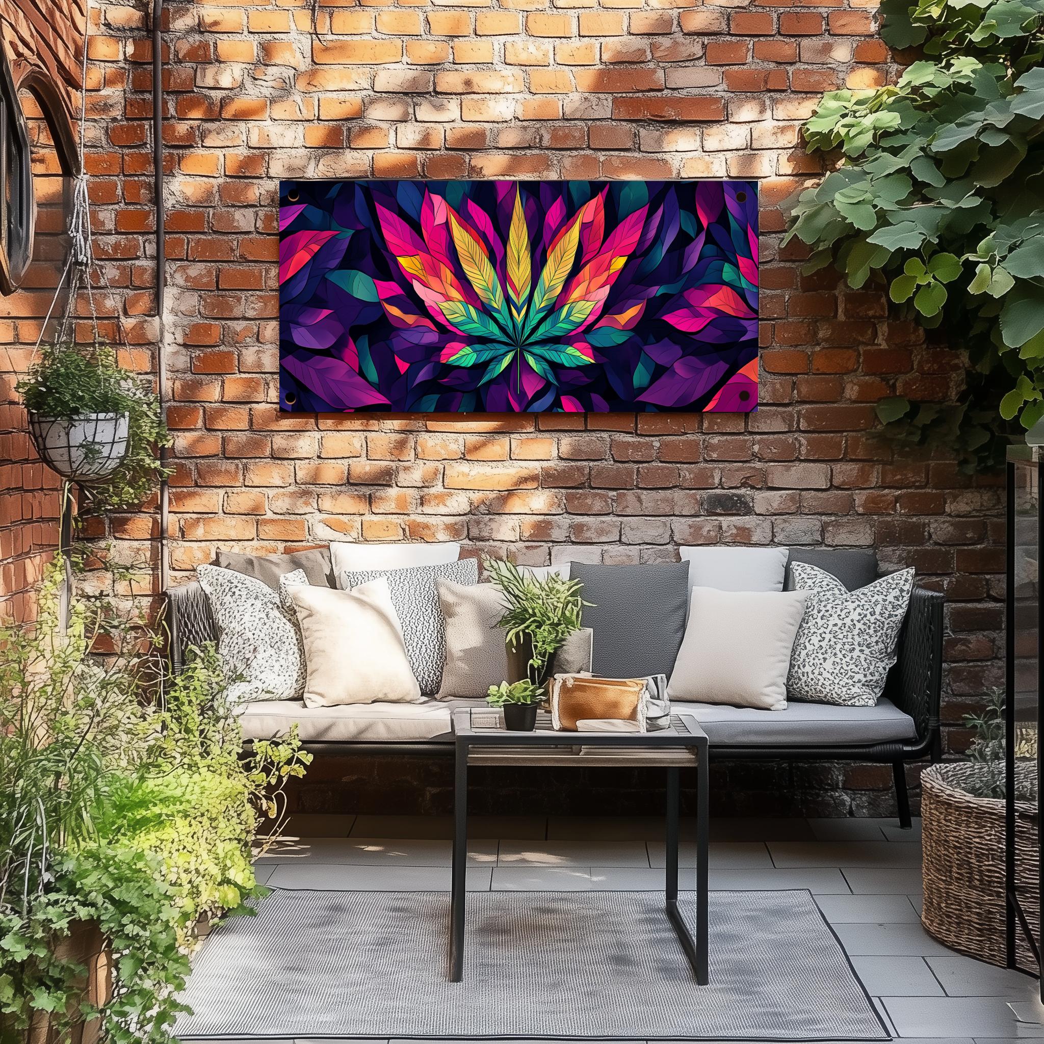 Tuinposter Cannabis Kleurrijk sfeerbeeld 3