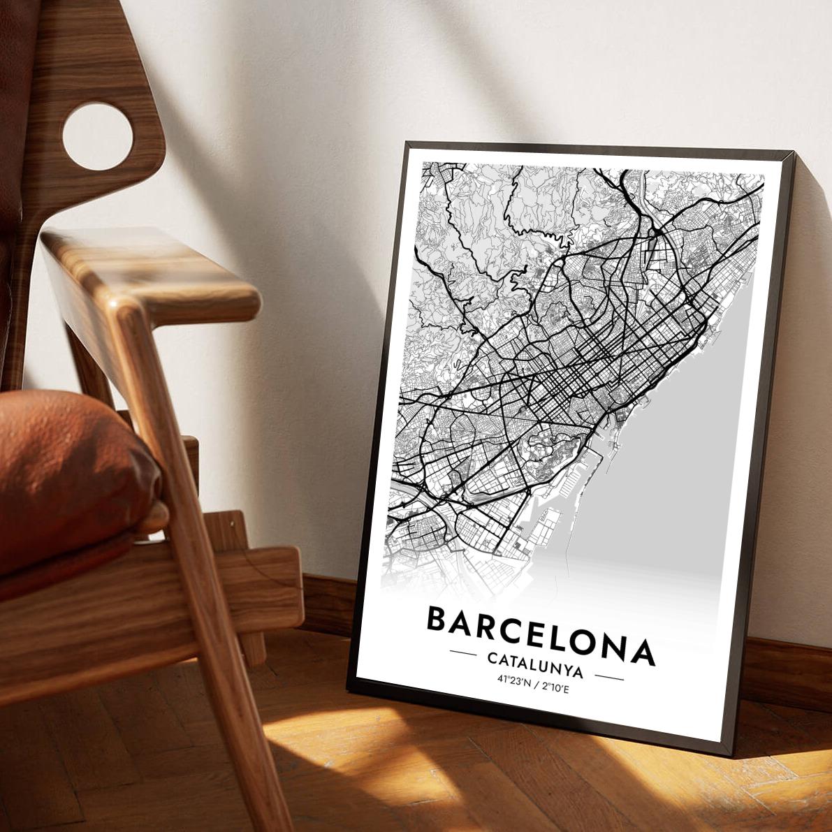 Barcelona Catalunya White poster sfeerbeeld 1